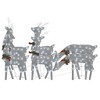 vidaXL Christmas Reindeers 6 pcs Silver Cold White Mesh - 2 of 4