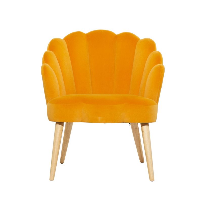 Modern Glam Velvet Seashell Accent Chair Yellow - Olivia &#38; May, 1 of 10