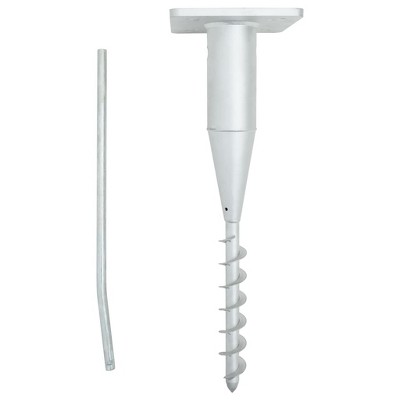 vidaXL In-Ground Parasol Base with Rod 6.3"x6.3"x20.5" Steel