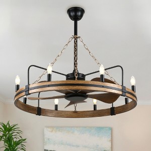 Bella Depot 36" Farmhouse Ceiling Fan with Light and Remote 6-Speed Reversible Ceiling Fan - 1 of 4