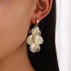 Boho Flower Layered Floral Leaf Drop Dangle Earring for Women,Metal CZ Gold Lightweight Flower Bohemian Gold Petal Exaggerated Jewelry Earring - 2 of 4