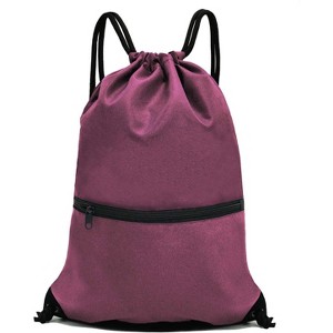 Drawstring Backpack, Lightweight Sports Gym Sack for Men & Women, Durable Cinch Snackpack for Beach - 1 of 4