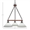 Toltec Lighting Blacksmith 3 - Light Chandelier in  Painted Wood/Dark Granite with 10" White Muslin Shade - 2 of 2