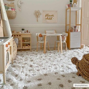 Hauteloom Chaia Dotted Cream & Gray Plush Rug - 1 of 4