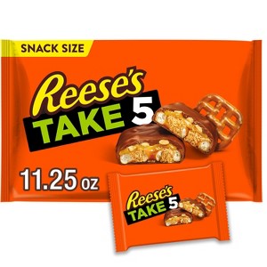 Reese's Take 5 Pretzel, Caramel, Peanut Butter, Chocolate Snack Size Candy Bars - 11.25oz - 1 of 4