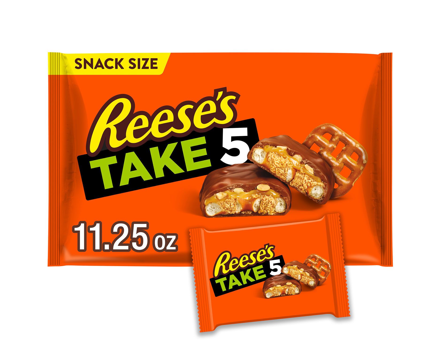 Reese's Take 5 Pretzel, Caramel, Peanut Butter, Chocolate Snack Size Candy Bars - 11.25oz