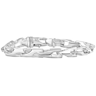 Pompeii3 Men's Polished Steel Single Tone Clasp 5.5mm Flexible Link  8.5 " Bracelet