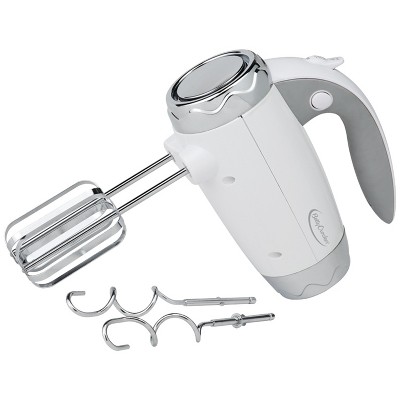 Betty Crocker Hand Blender 7 Speed, 250 Watt Electric Mixer With Beaters  And Dough Hooks, Ergonomic, With Stand And Soft Touch Handle, White : Target