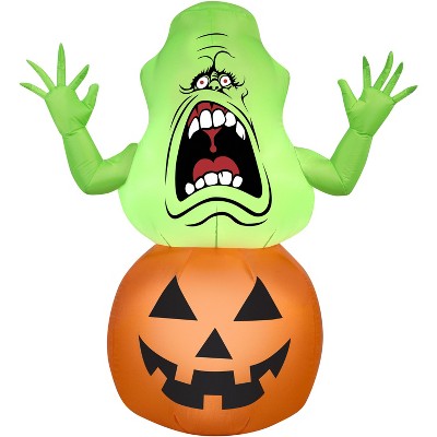 Ghostbusters Airblown Inflatable Slimer on Pumpkin Ghostbusters, 3.5 ft Tall, Multicolored