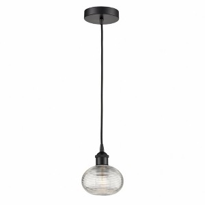Ithaca - 1 Light Cord Hung Mini Pendant In Industrial Style-7 Inches Tall and 6 Inches Wide - 1 of 1