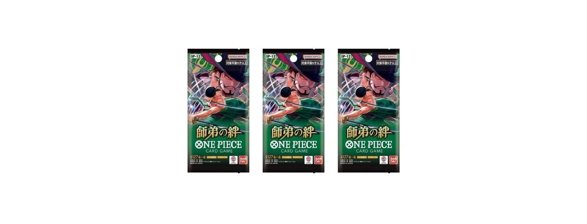 BANDAI ONE PIECE Card Game Master and Student Bonds (OP-12) Booster Pack (Japanese) - 3 Packs - 18 Cards