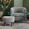 Swivel Accent Chair with Ottoman, Velvet Barrel Chair for Living Room - 2 of 4