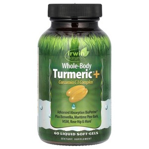 Irwin Naturals Whole-Body Turmeric + Curcumin C3 Complex, 60 Liquid Soft-Gels - 1 of 2
