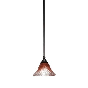 Toltec Lighting Stem 1 - Light Pendant in  Espresso with 7" Raspberry Crystal Shade - 1 of 1