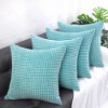 PiccoCasa Corn Striped Decorative Soft Plaid Corduroy Sofa Throw Pillow Covers 4 Pcs - 2 of 4