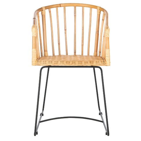 Siena Rattan Barrel Dining Chair Natural/black - Safavieh : Target