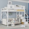 TIRAMISUBEST Full/Queen Loft Bed with Storage Stairs & Small Wardrobe, Kids Metal Bed Frame with House-Shaped Guardrails - 2 of 4