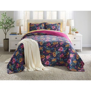 BrylaneHome BH Studio Reversible Quilted Bedspread - 1 of 4