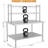 Stainless Steel Table with Overshelves, 48"x24" Commercial Kitchen Prep & Work Table, for Kitchen Restaurant Garage Warehouse - 4 of 4