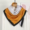 Anna-Kaci Women's Colorblock Floral Satin Square Scarf with Modern Line Art Design 43.5x43.5in - 2 of 3