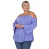 Plus Size Cold Shoulder Ruffle Sleeve Top -White Mark - 2 of 4