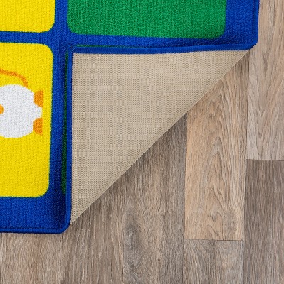 Multicolor Synthetic Alphabet Educational Kids Area Rug 8' x 10'