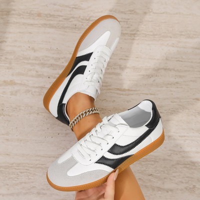 Женские кроссовки BERNESS Women's Lilliann Retro Layered Panel Lace-Up Sneakers Black 10 — фото 3