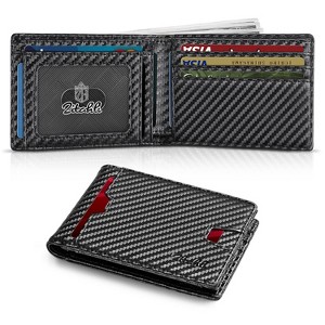 Mens-Wallet-Slim-Leather-RFID Blocking Wallet for Men Minimalist Bifold Credit Card Holder - 1 of 4