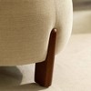 Kumasinova Handcrafted Ottoman with Mango Wood Base,Chic Round Upholstered Footrest Ottoman for Bedroom&Living Room,Accent Footstool,Easy Maintenance - 4 of 4