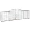 vidaXL Galvanized Iron Arched Gabion Basket, Decorative and Sound-Insulating Garden Barrier with Durable Construction and Wide Application, Silver - 2 of 4