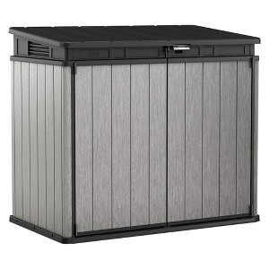Keter 4.6 x 2.7 Foot Outdoor Storage Shed Durable Resin Backyard Home Patio Furniture for Garden Equipment, Tools, and Garbage Cans, Deco Grey - 1 of 4