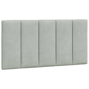 vidaXL Light Gray Velvet Headboard Cushion 39.4" – Comfortable Upholstered Pillow for Bedroom Decor, Easy Install, Wall-mountable/Bed Frame Compatible - 1 of 4