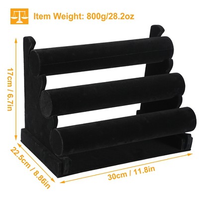 Black Velvet 3-Tier Jewelry Stand Organizer