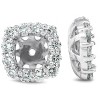 Pompeii3 3/4 Ct Diamond Stud Earring Cushion Halo Jackets 14k White Gold (5-5.5mm) - 2 of 3
