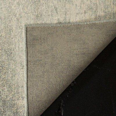 Gray Abstract Hand-Knotted Viscose Area Rug