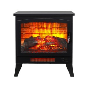 QingMoon 21" Electric Fireplace Stove, Three-Sided Freestanding Fireplace Heater with Remote Control, Overheating Protection, 1400W for Living Room - 1 of 4
