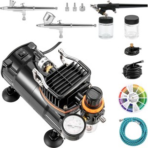 VEVOR Airbrush Ensemble, Expert Airbrush Kit with Compressor, Multi-Use Dual-Action Gravity Feed Airbrush System, Black - 1 of 4