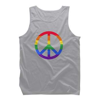 Design By Humans Rainbow Pride and Peace Sign By JuanMedina Tank Top - Athletic Heather - 2X Large