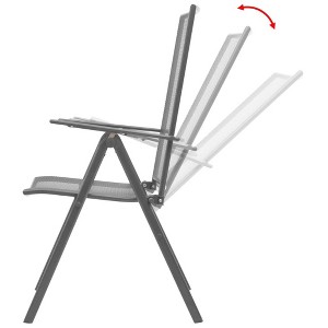 vidaXL Reclining Chair Set of 2 Anthracite E-coated, powder-coated steel - 1 of 4