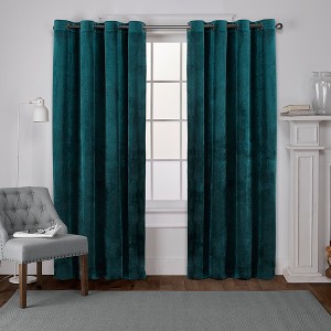 Exclusive Home Velvet Heavyweight Grommet Top Window Curtain Panel Pair - 1 of 4