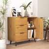 TIRAMISUBEST Storage Cabinet with 3 Drawers & Adjustable Shelf - Natural Wood Mobile File Cabinet - 2 of 4