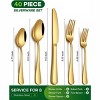 40-piece gold and silver cutlery set, 8-person stainless steel cutlery set, food-grade knives, forks and spoons. - 2 of 4