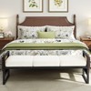 Bekrvio 57'' Long Upholstered Boucle Bench with Metal Frame & PE Rattan Sides, End of Bed Seating Bench, Modern Entryway Bench for Living Room - 4 of 4