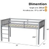 JOYMOR Low Loft Bed Twin Size with Stairs, Wooden Loft Bed for Kids, Junior，Young Teens，Pine Wood Twin Bed Frame, No Box Spring Needed, Gray - 2 of 4