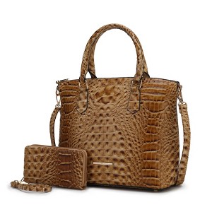 MKF Collection Liora Women's Croc Embossed Tote & Wallet Set Functional by Mia K - 1 of 4
