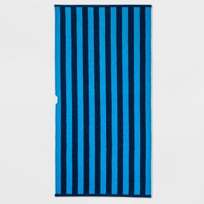 WOW Reversible Beach Towel Blue/White/Navy - Sun Squad&#8482;_1