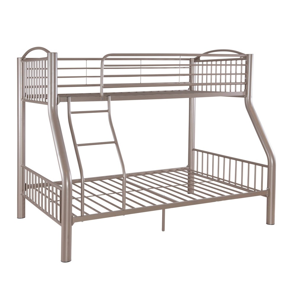 Twin Over Full Aiden Modern Pewter Finish Metal Kids' Bunk Bed - Powell -  79764614