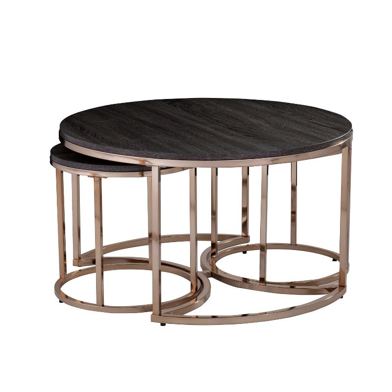 3pc Linder Round Nesting Coffee Tables Champagne - Aiden Lane, 6 of 13