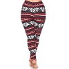 Women's Plus Size Printed Leggings - One Size Fits Most Plus - White Mark - 3 of 3
