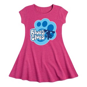 Girls' - Blue's Clues & You! - Blue Clues Paw Logo Fit & Flair Cap Sleeve Dress - 1 of 2